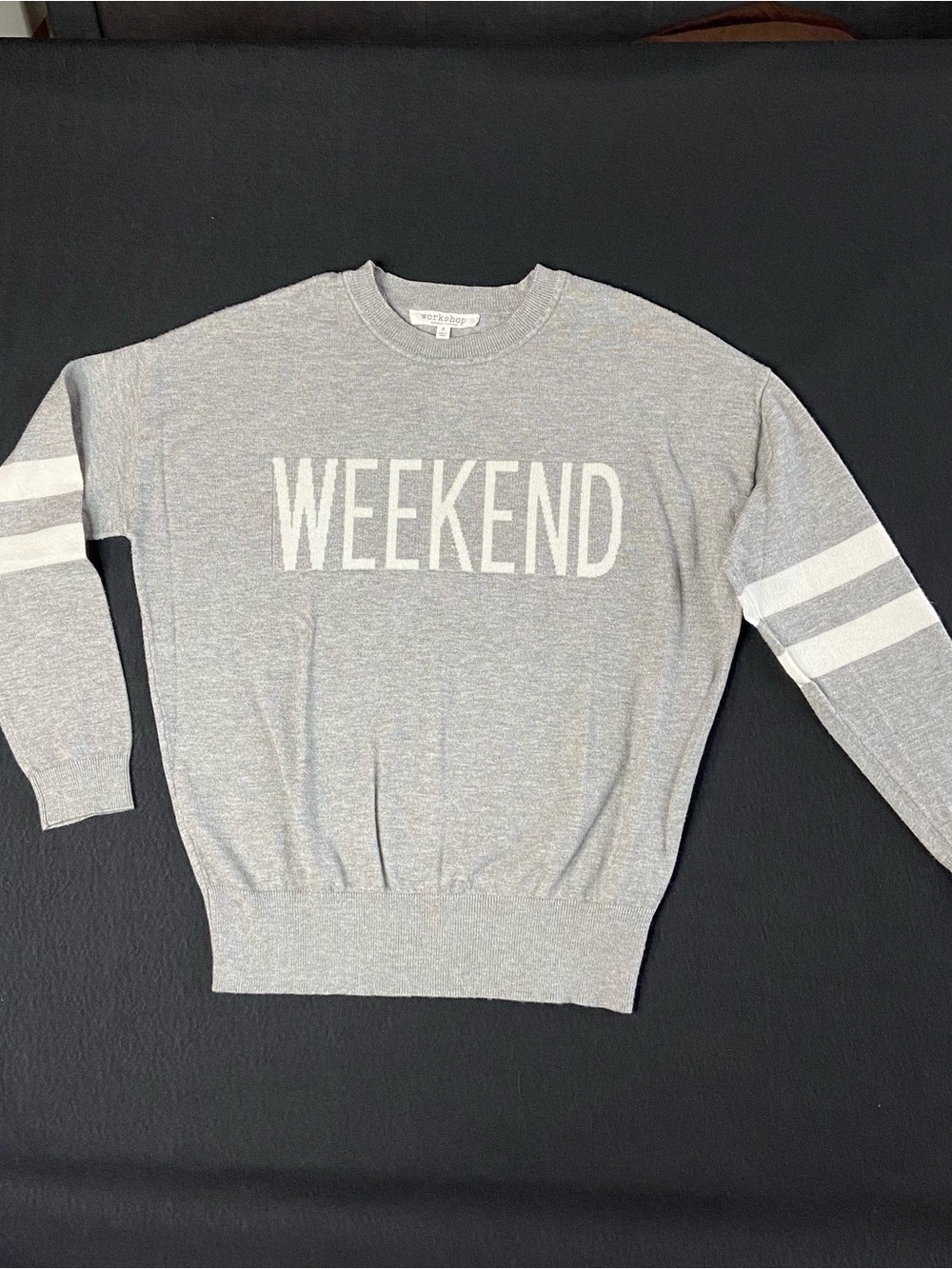 Workshop Republic Clothing Light Grey WEEKEND Crewneck Sweater
